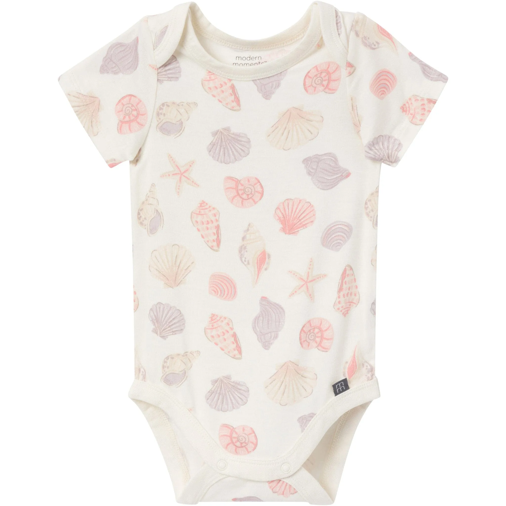 4-Piece Baby Girls Ivory Seashells Bodysuits and Pants Set