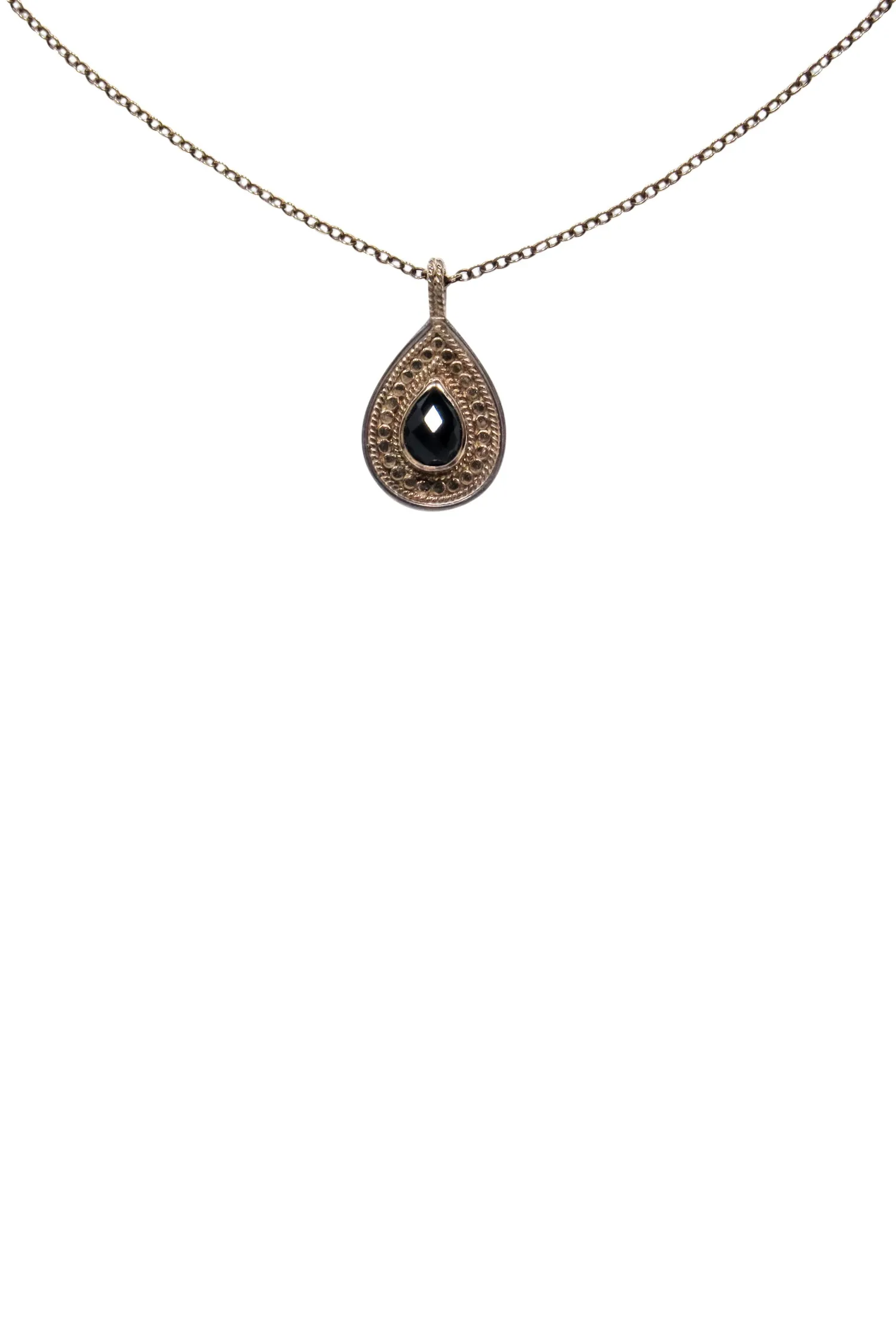 Anna Beck - Black Onyx 18K Gold Plated Teardrop Pendant Necklace