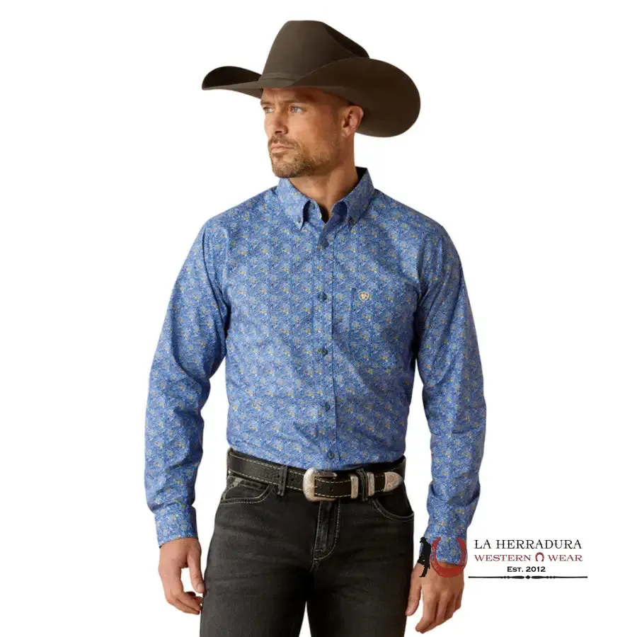 Ariat Reyes Fitted Long Sleeve Shirt Royal Blue - 2362