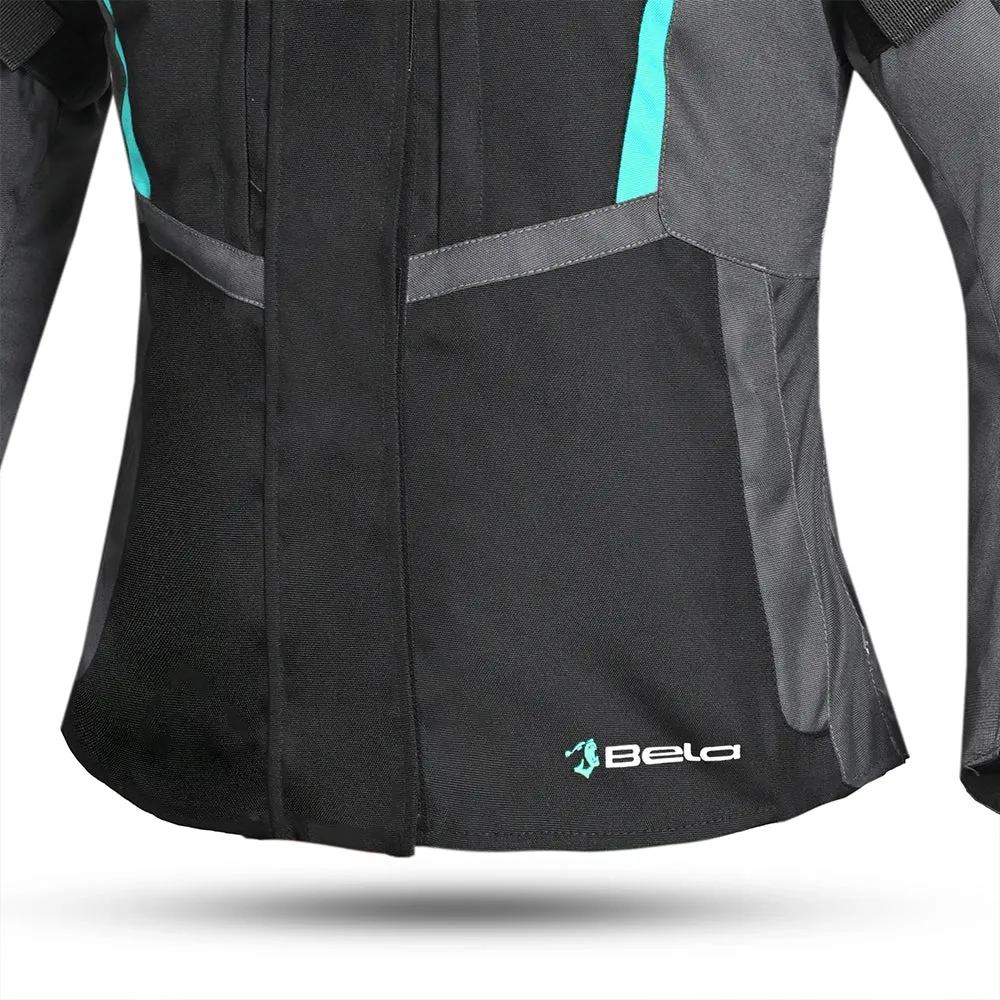 BELA Hurrican Lady Motorcycle Jacket Black Turquoise