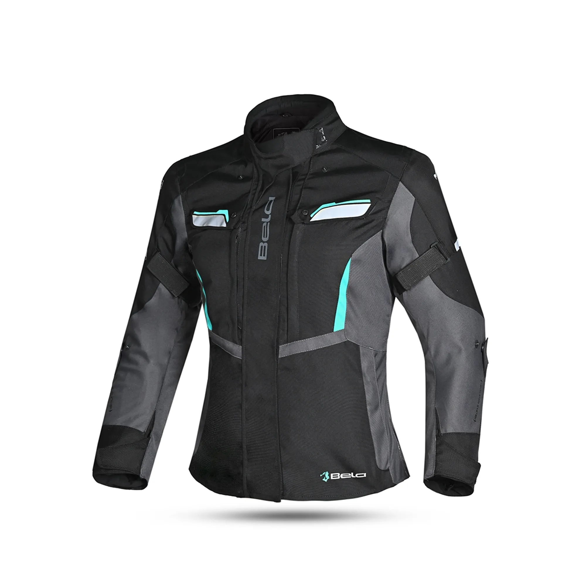 BELA Hurrican Lady Motorcycle Jacket Black Turquoise