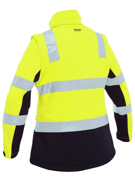 Bisley Womens Taped Two Tone Hi Vis 3 in 1 Soft Shell Jacket (BJL6078T)