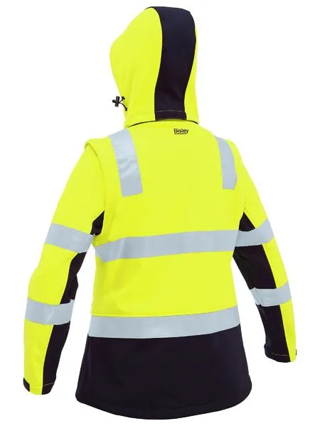 Bisley Womens Taped Two Tone Hi Vis 3 in 1 Soft Shell Jacket (BJL6078T)