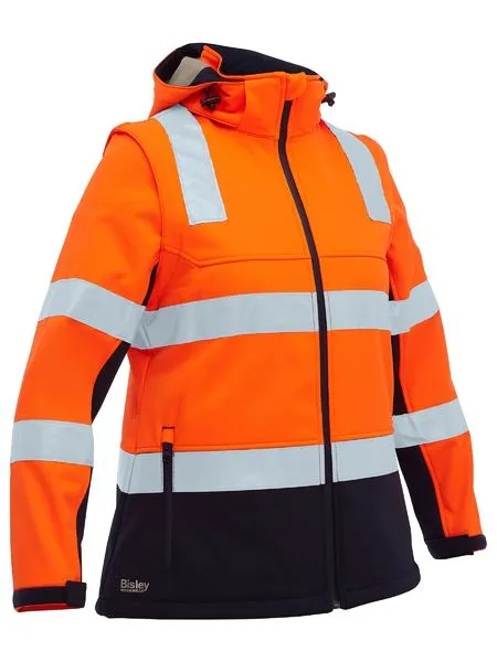 Bisley Womens Taped Two Tone Hi Vis 3 in 1 Soft Shell Jacket (BJL6078T)