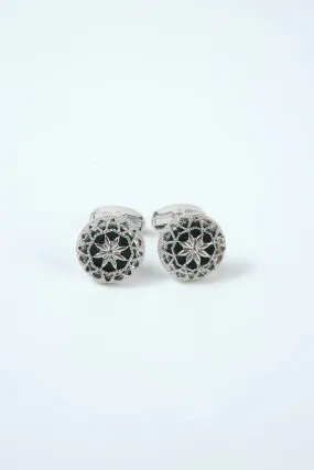 Black Sparkly Tuxedo Shirts Cufflinks for Men