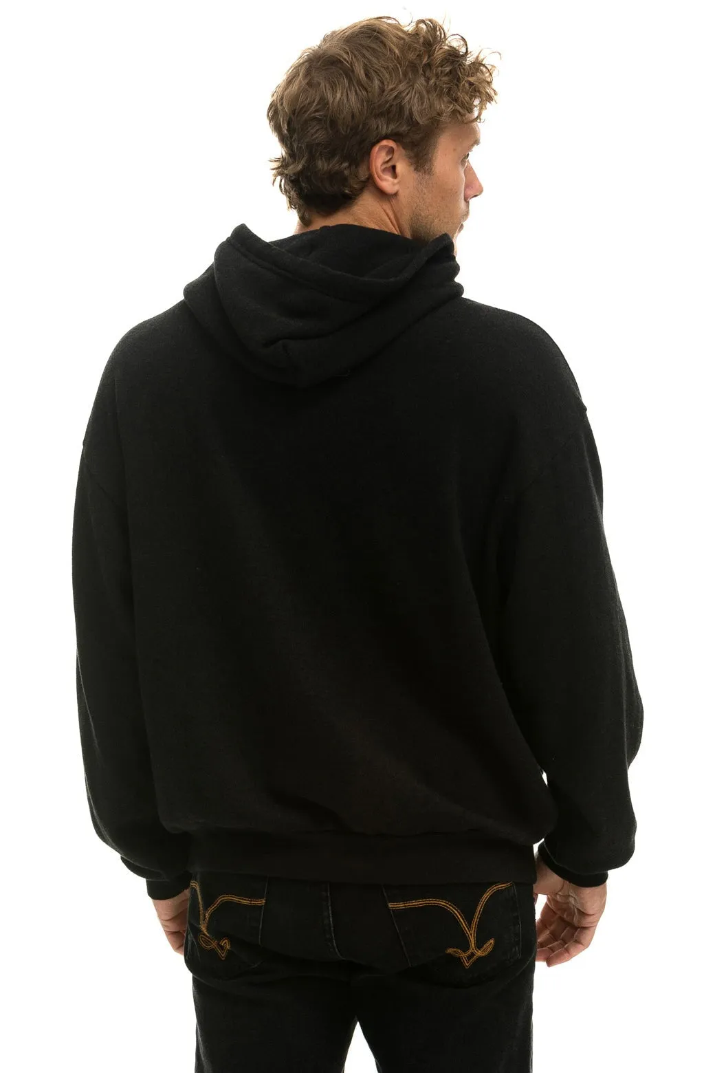 BOLT GRADIENT RELAXED PULLOVER HOODIE - BLACK // BLUE