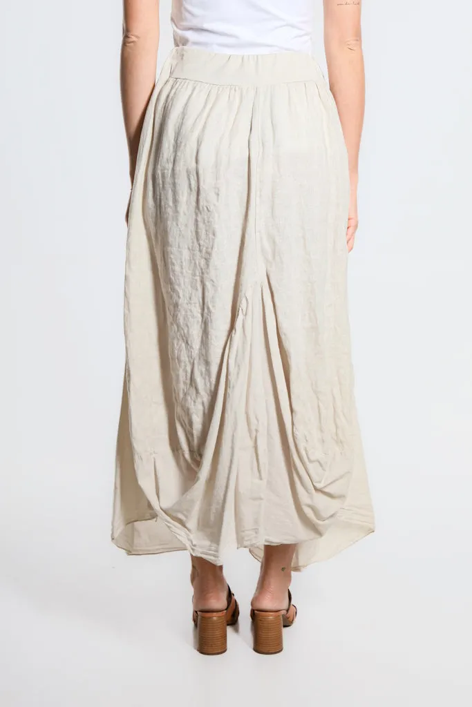 Brenna Cotton/Linen Bunched Pocket Skirt (SL102W)