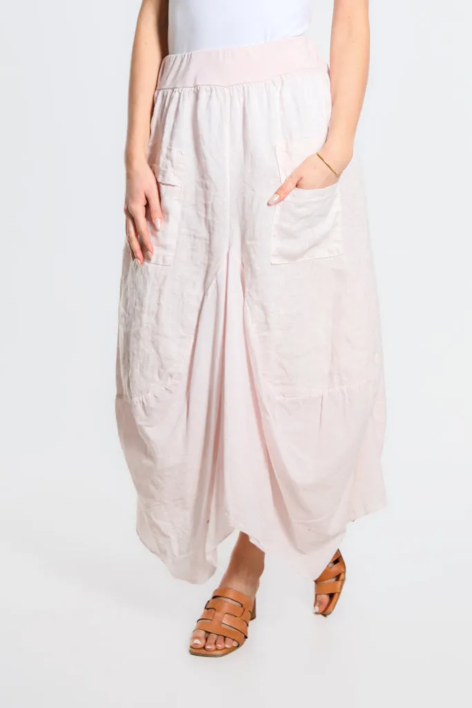 Brenna Cotton/Linen Bunched Pocket Skirt (SL102W)