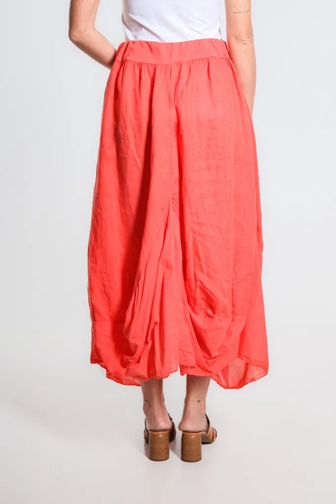 Brenna Cotton/Linen Bunched Pocket Skirt (SL102W)