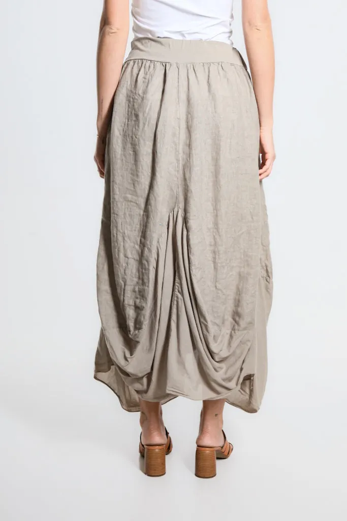 Brenna Cotton/Linen Bunched Pocket Skirt (SL102W)