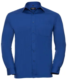 Bright Royal - Long sleeve polycotton easycare poplin shirt