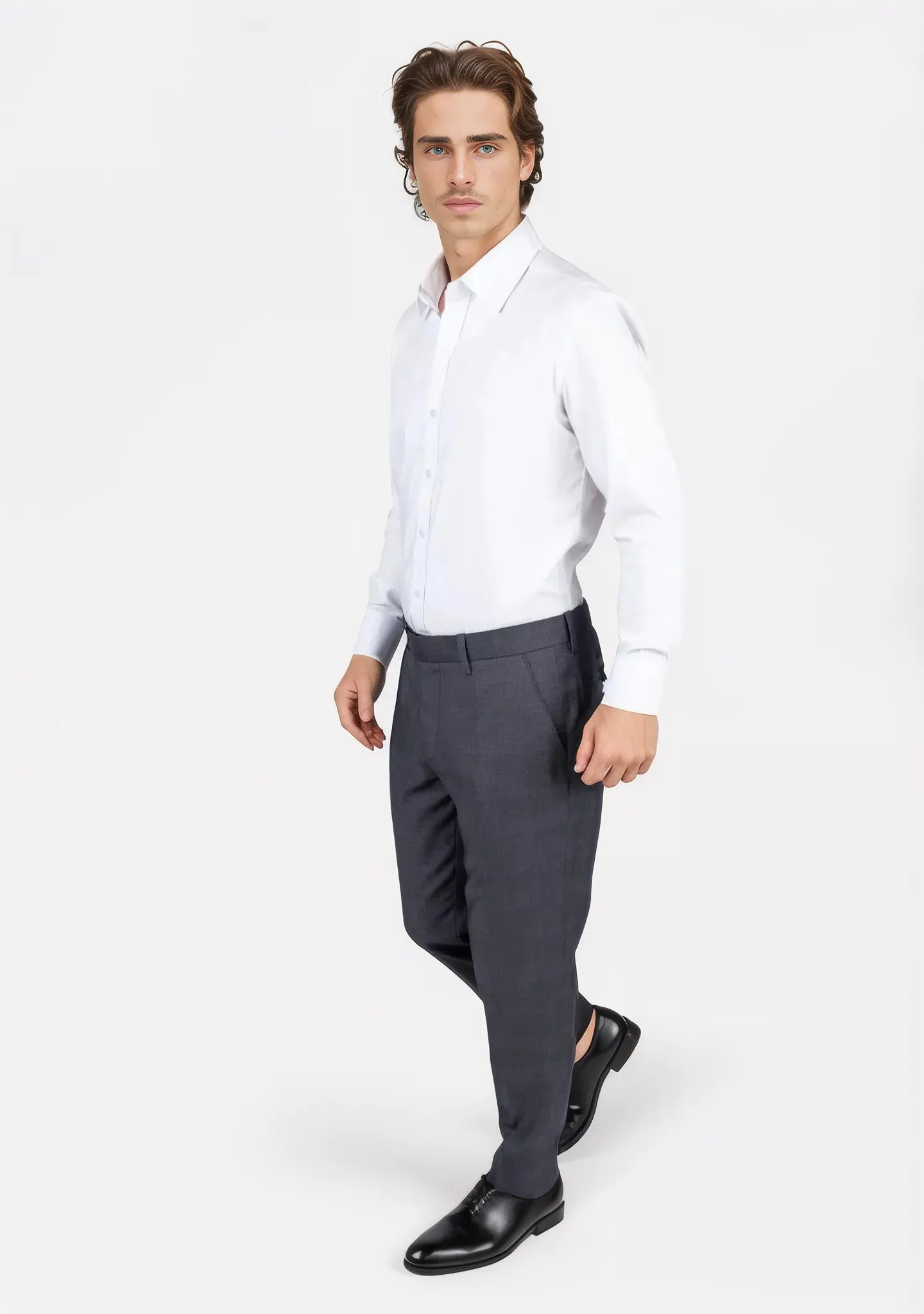 Charcoal Prince of Wales Pants