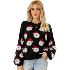 Cheerful Knitted Sweater With A Christmas Holiday Theme