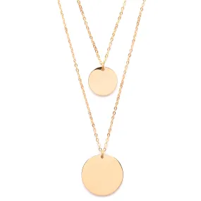 Circle Layered Necklace Gold