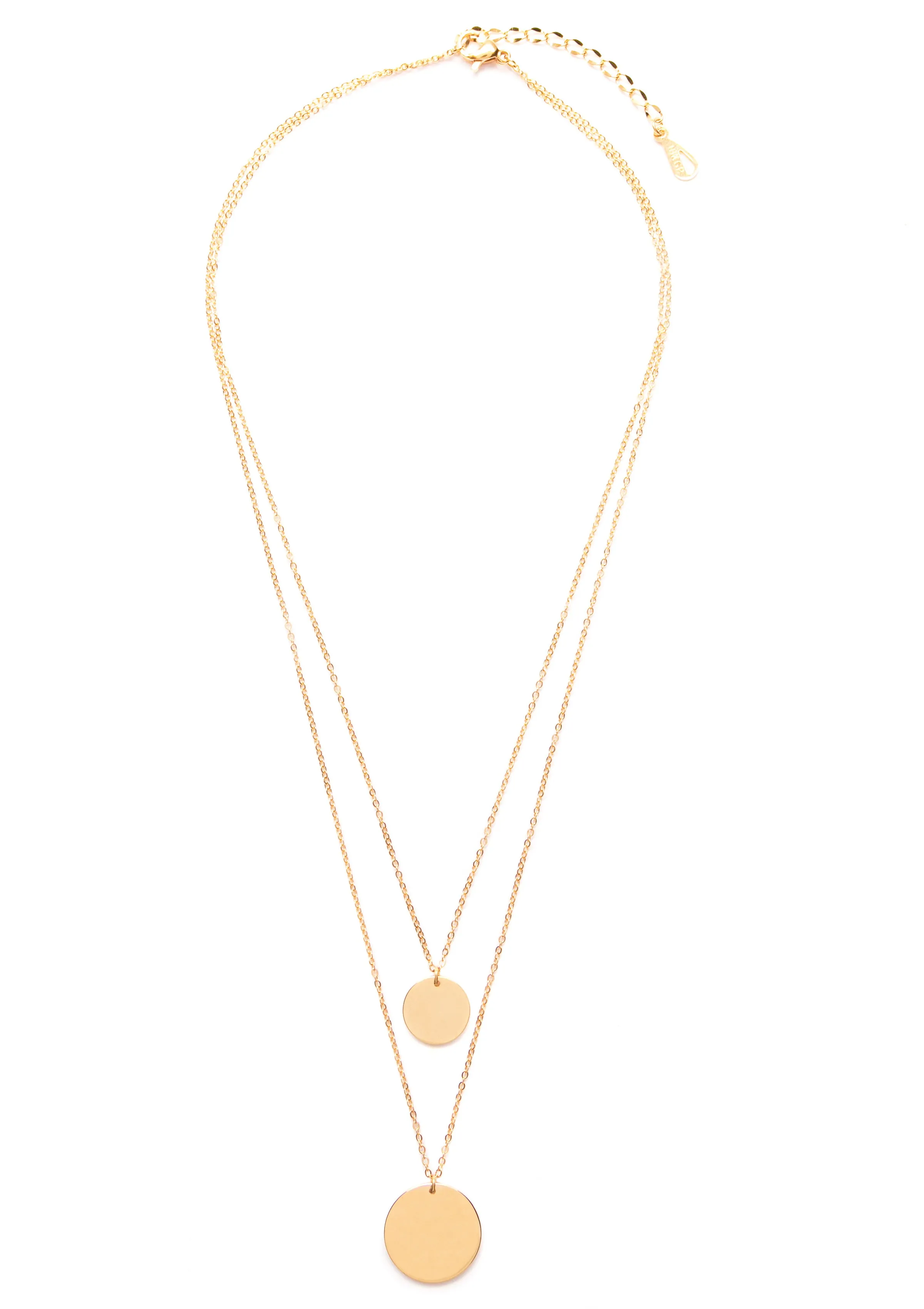 Circle Layered Necklace Gold