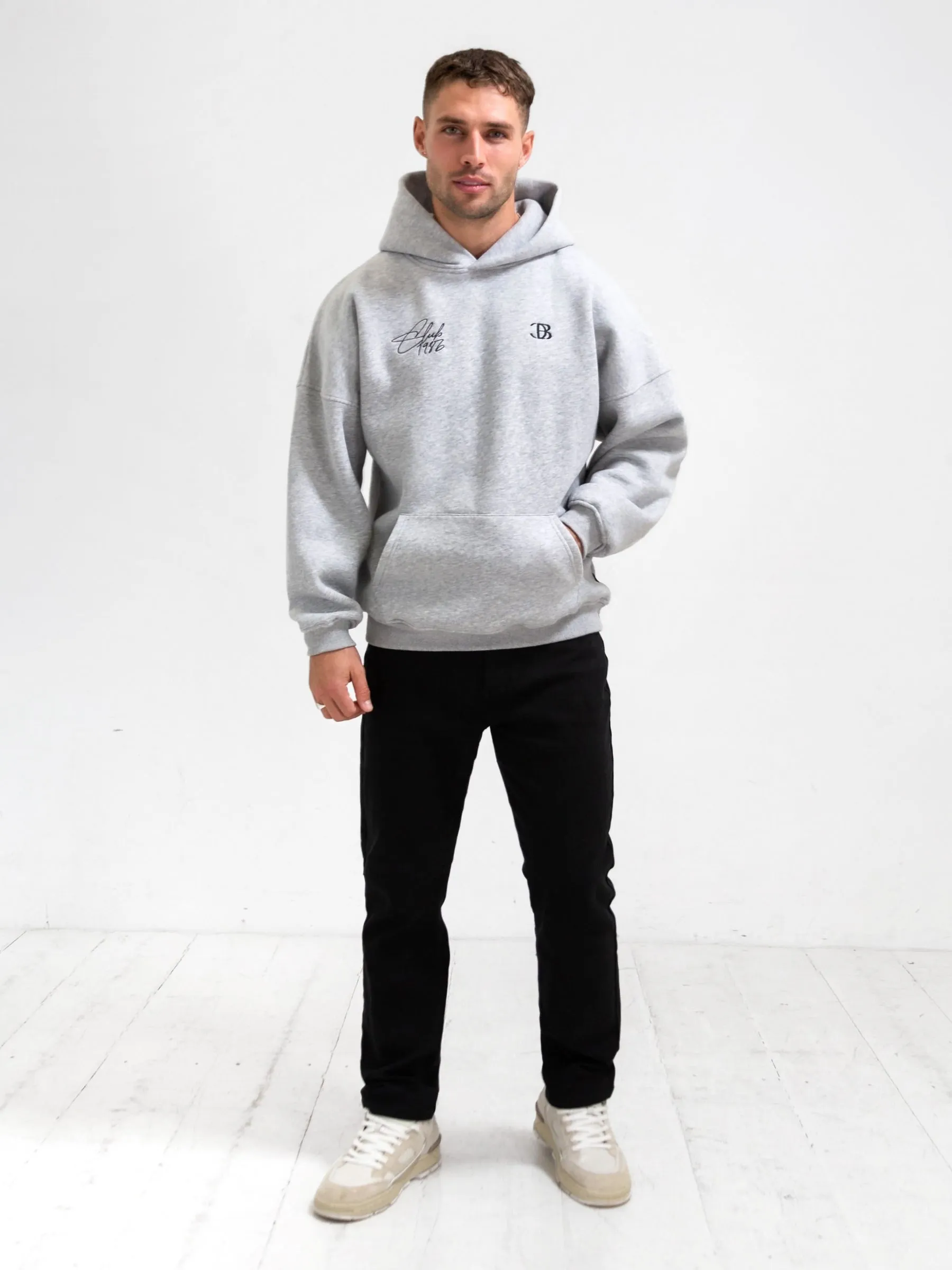 Club Relaxed Hoodie - Marl Grey