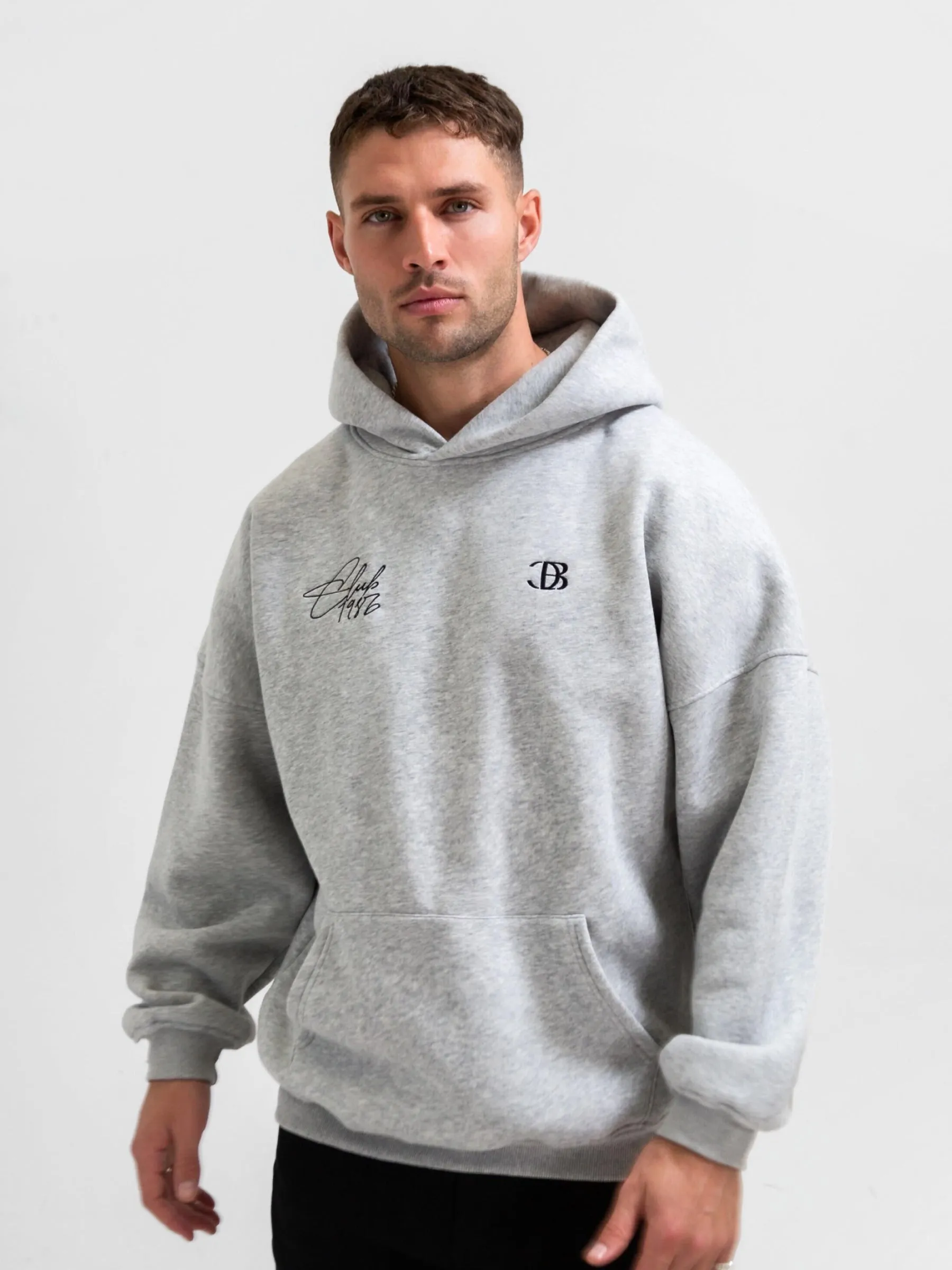 Club Relaxed Hoodie - Marl Grey