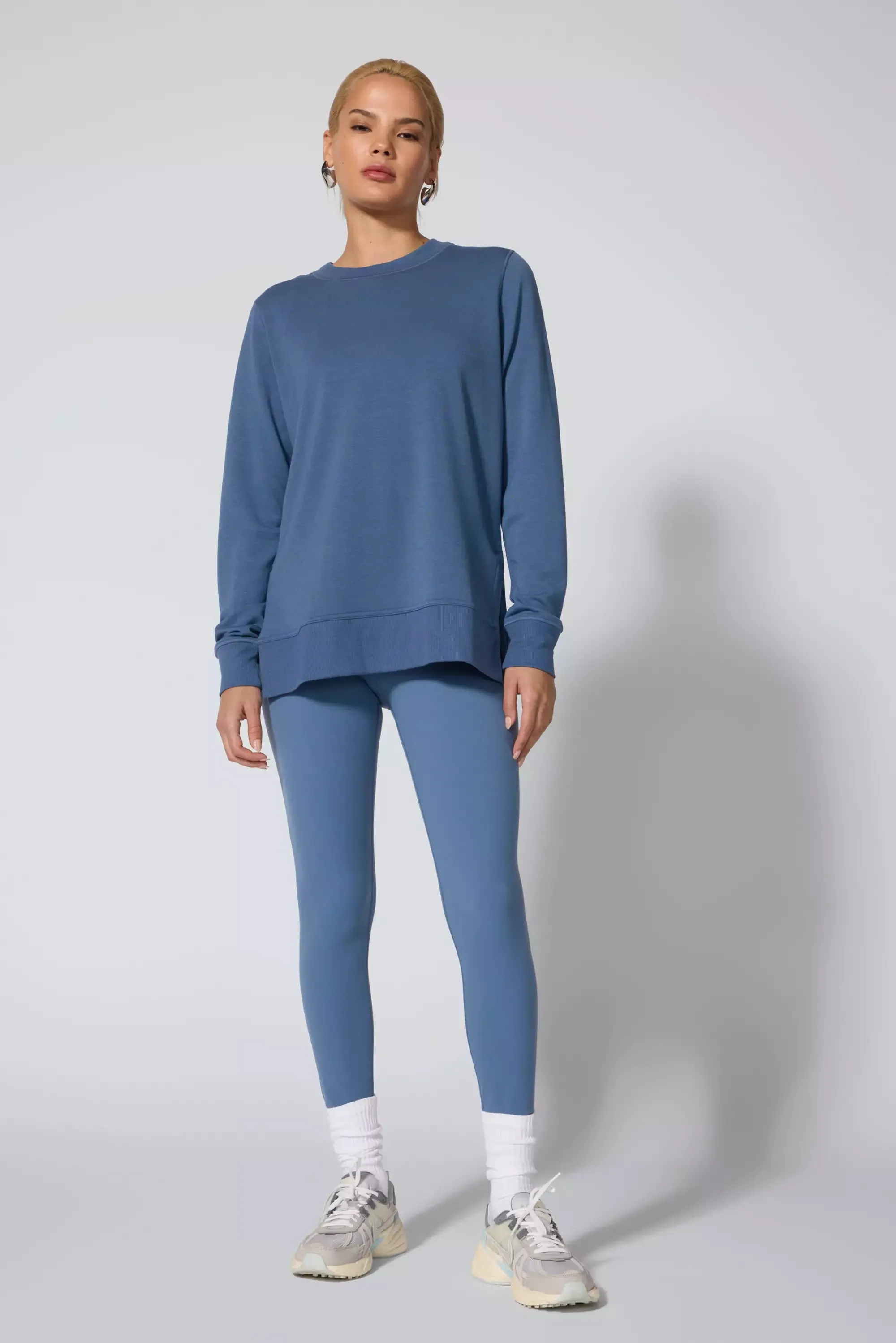 Cozy Fleece Relaxed Pullover - Petrol Blue