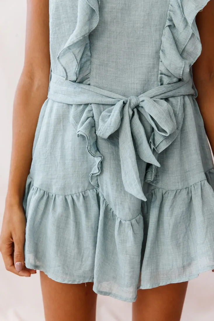 Easy Breezy Sleeveless Swing Dress Sage