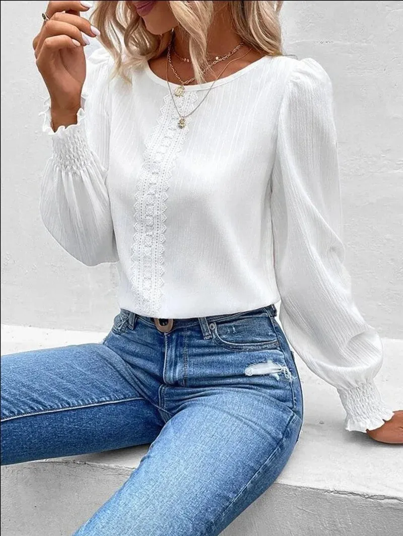 Elegant Long Sleeved Round Neck | Auburn