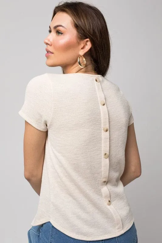 Elevated Essential Back Button Down Top