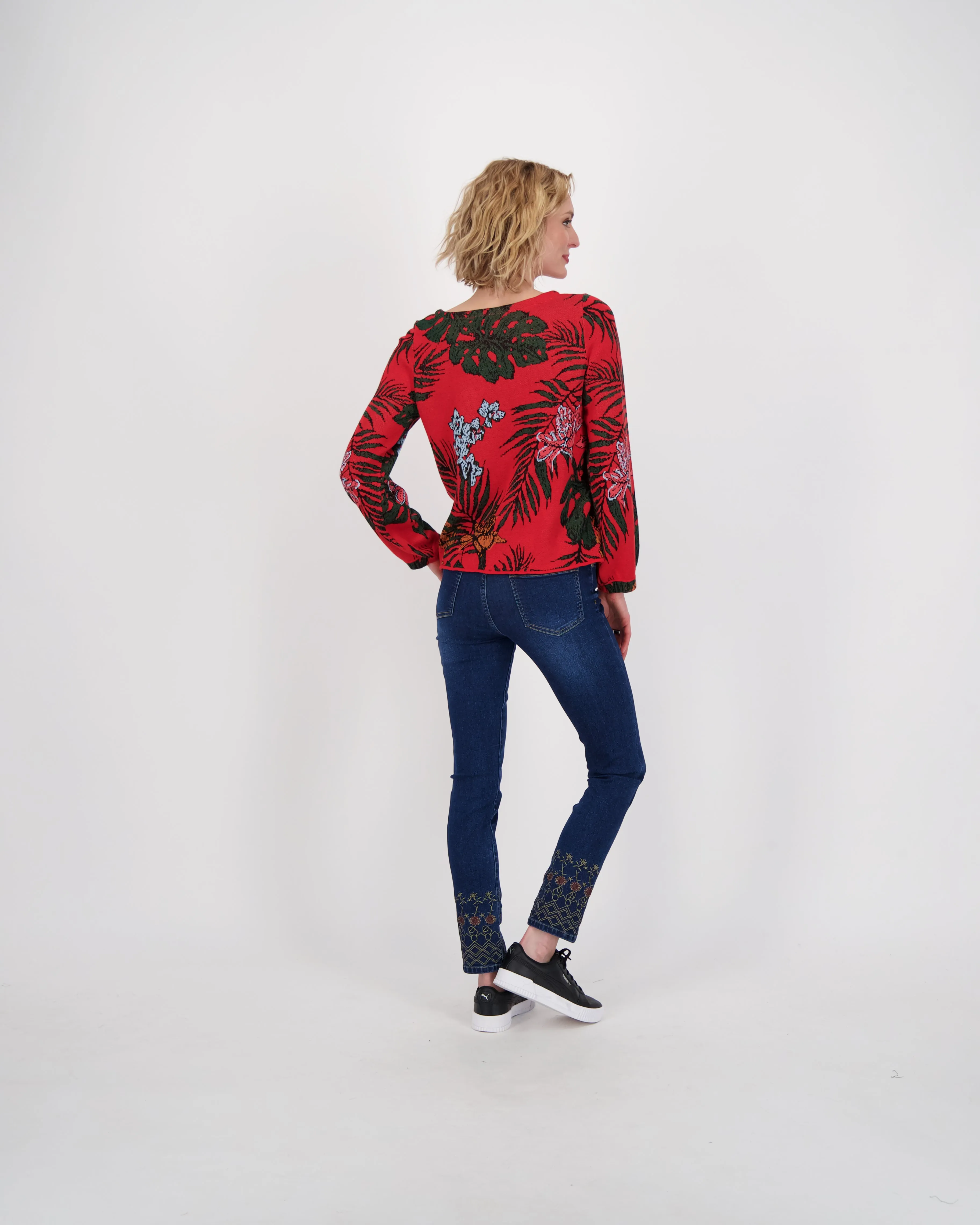 Embroidered Hem Jean