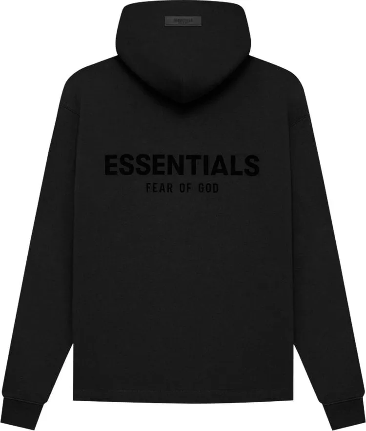 Fear of God Essentials Relaxed Hoodie 'Stretch Limo', black