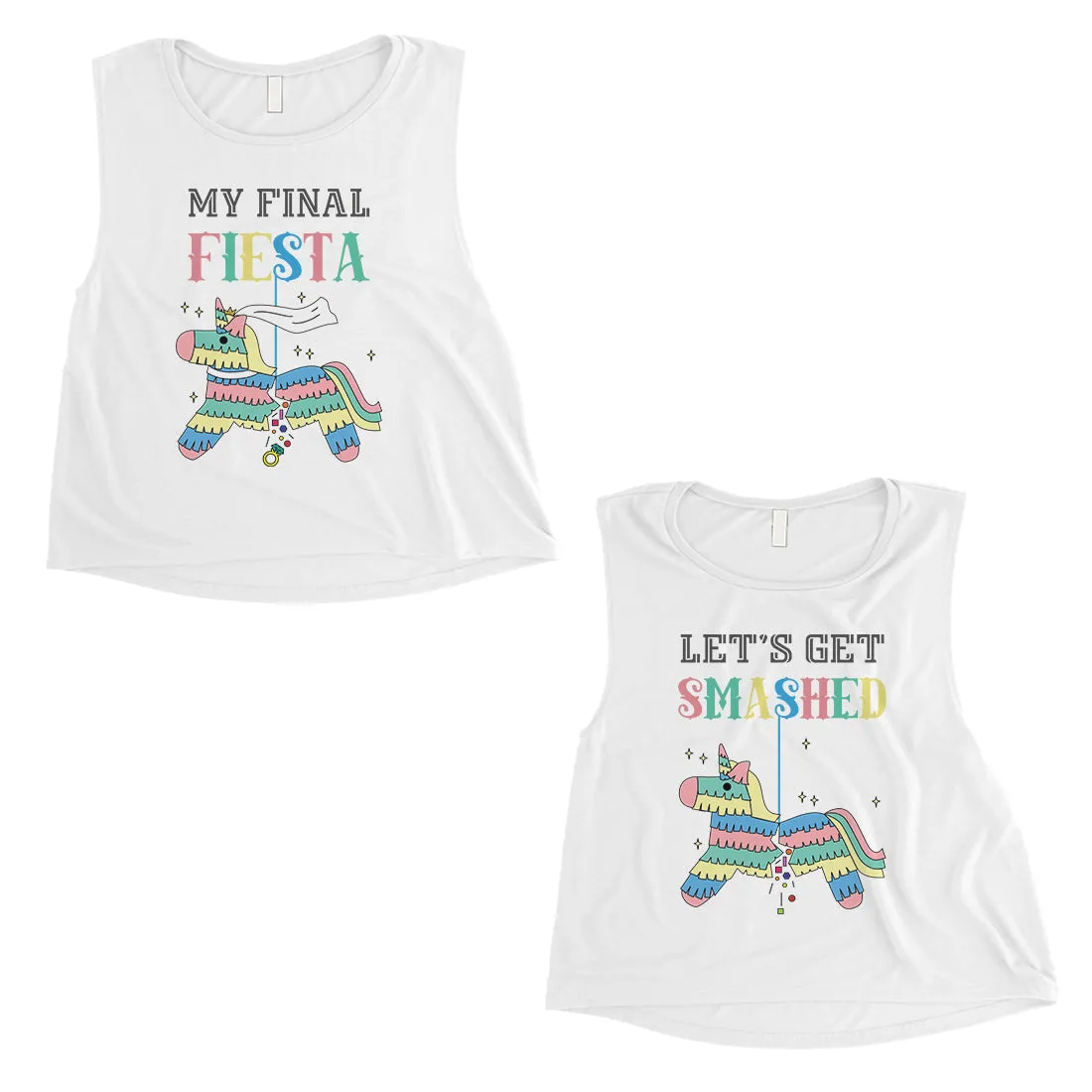 Final Fiesta Smashed Pinata BFF Matching Crop Top Womens Funny Cute