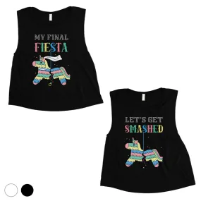 Final Fiesta Smashed Pinata BFF Matching Crop Top Womens Funny Cute