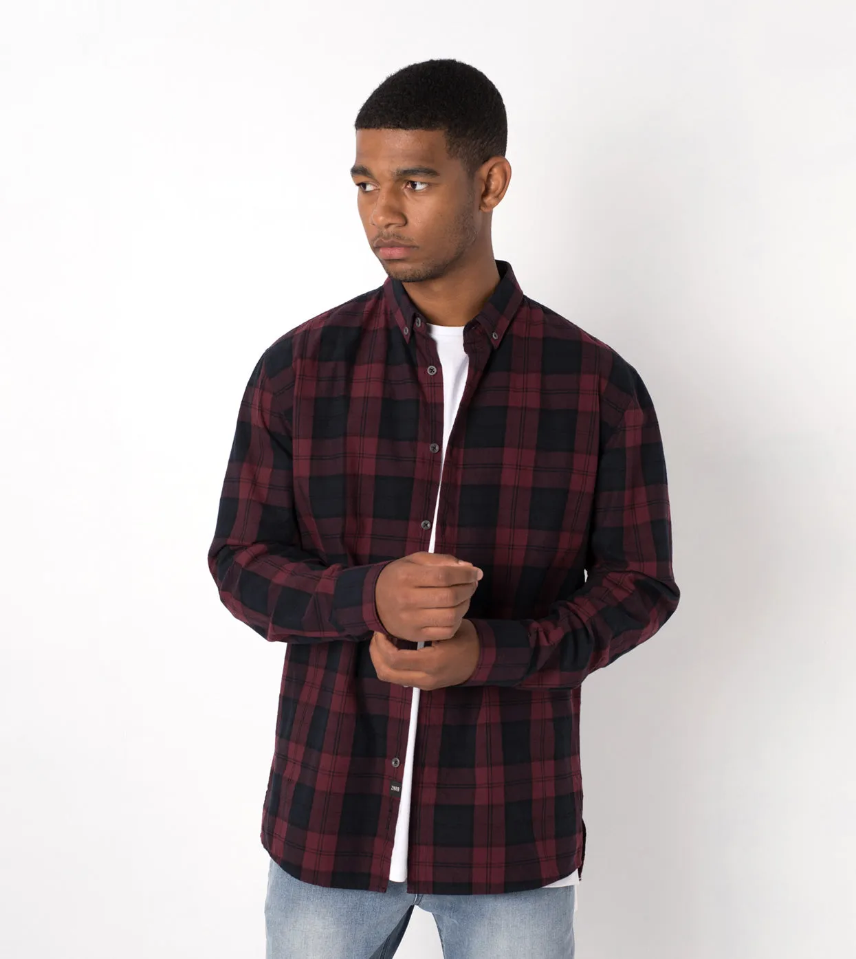 Flannel LS Shirt Black/Port