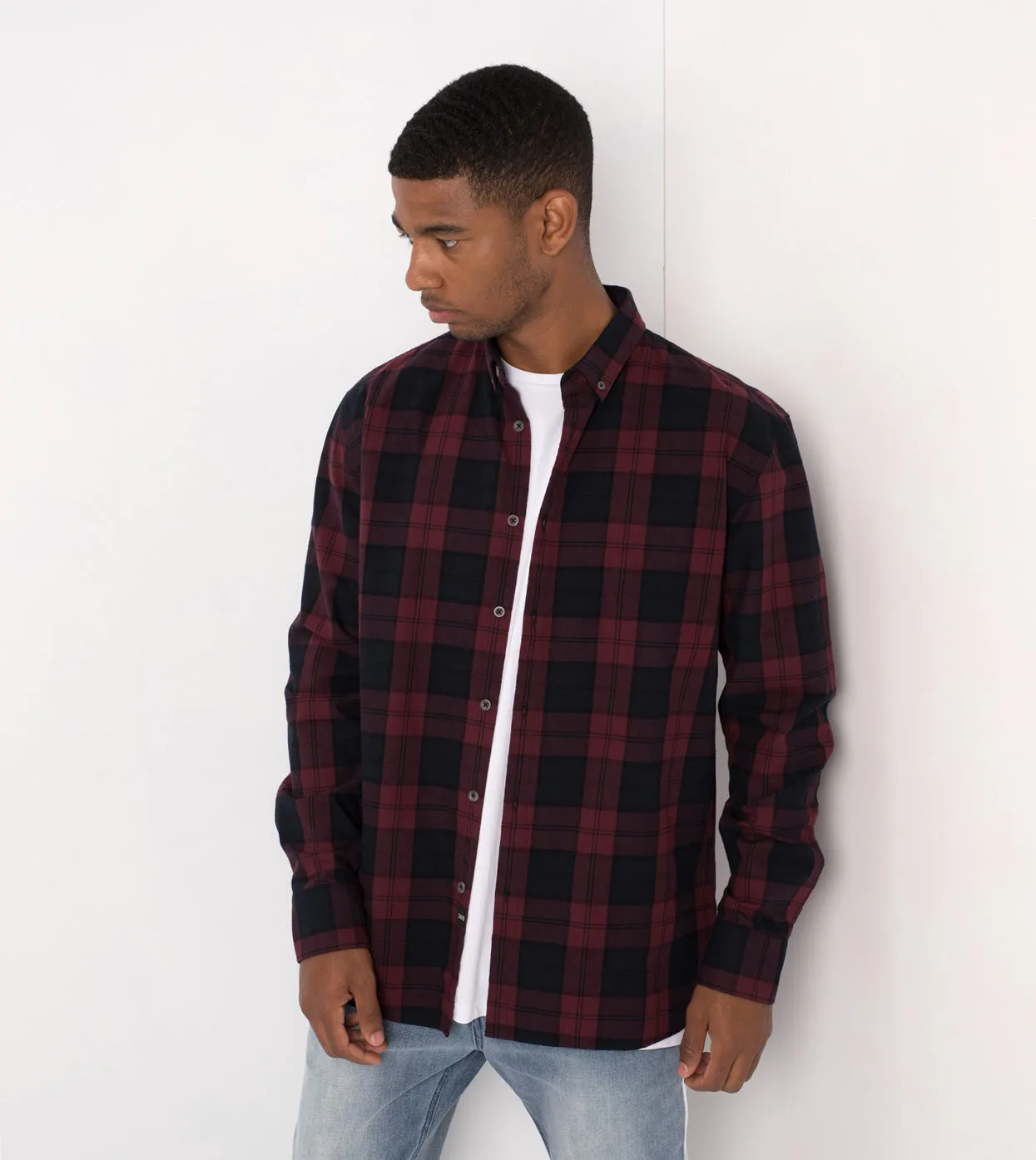 Flannel LS Shirt Black/Port