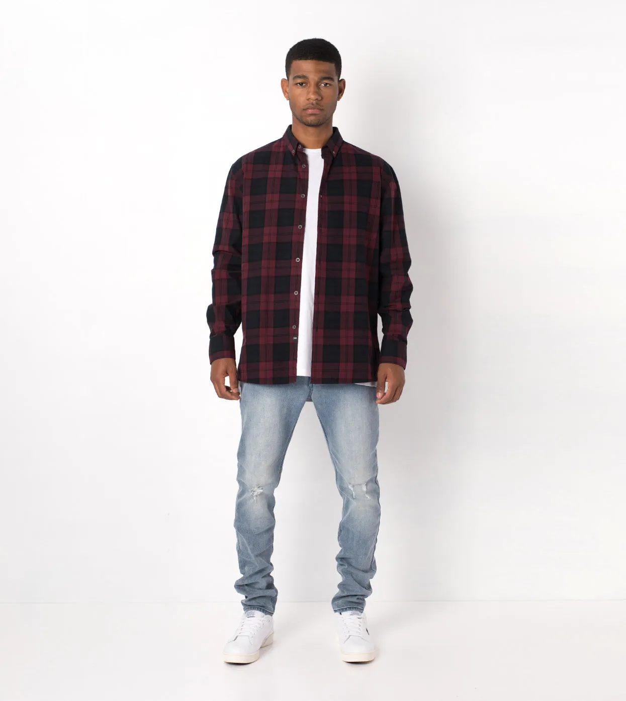 Flannel LS Shirt Black/Port