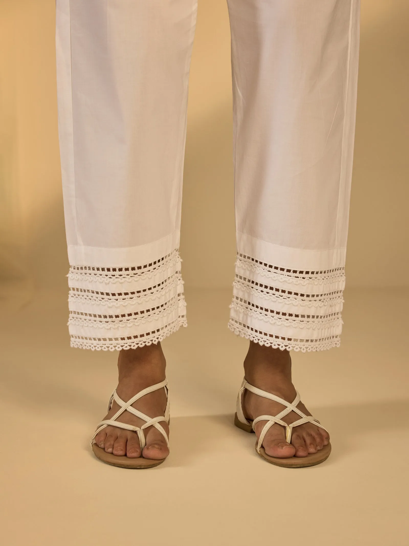 Forever White Cotton Straight Pant