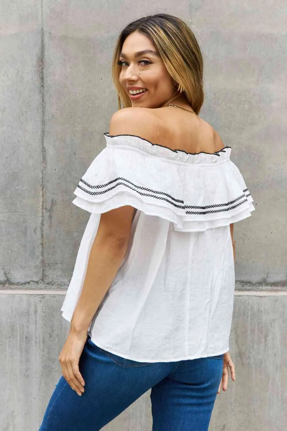 Full Size Off The Shoulder Ruffle Blouse