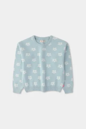 Girls' Sky Blossom Wool Sweater