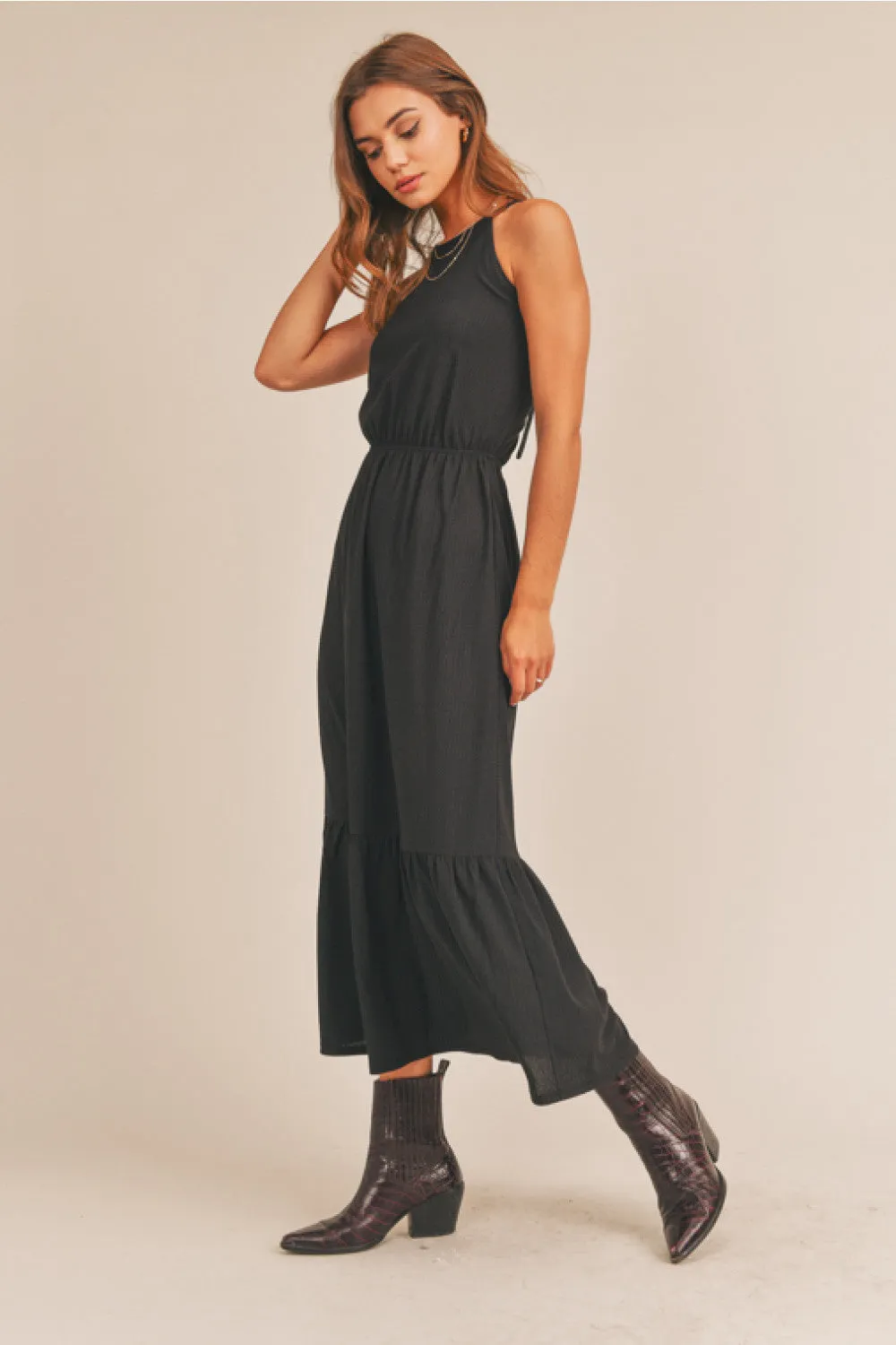 Halter Midi Dress (Black)