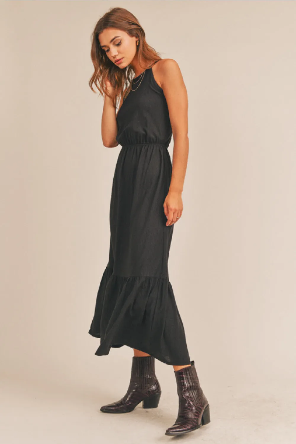 Halter Midi Dress (Black)