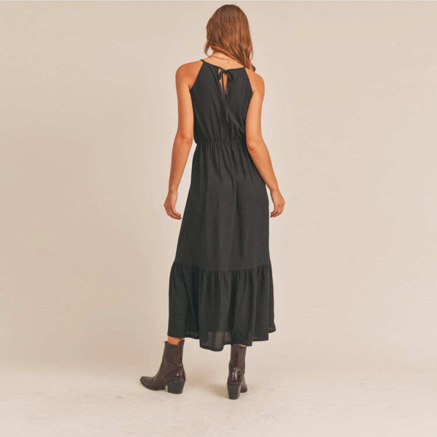 Halter Midi Dress (Black)