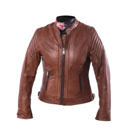 HELSTONS STAR LEATHER WOMENS MOTORCYCLE JACKET - SOFT CAMEL (LAST ONE)