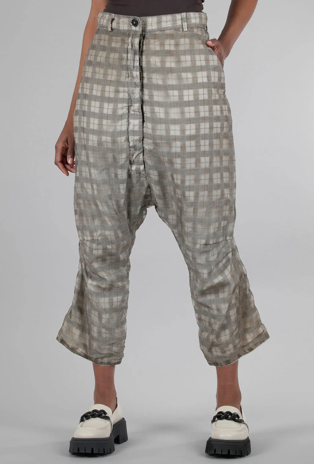 Illusion Layer Check Pant, Linen