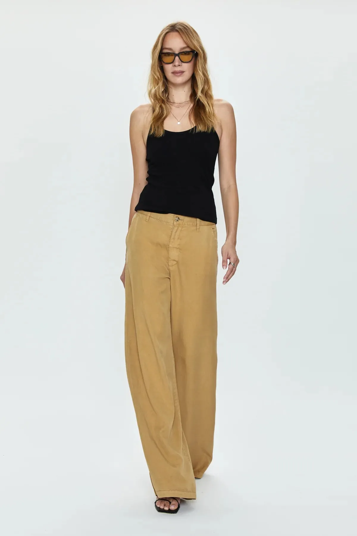 Jadyn Low Slung Palazzo Pant | Olivine Wash