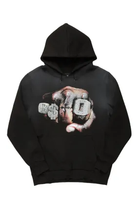 Janus Black Distressed Graphic Hoodie