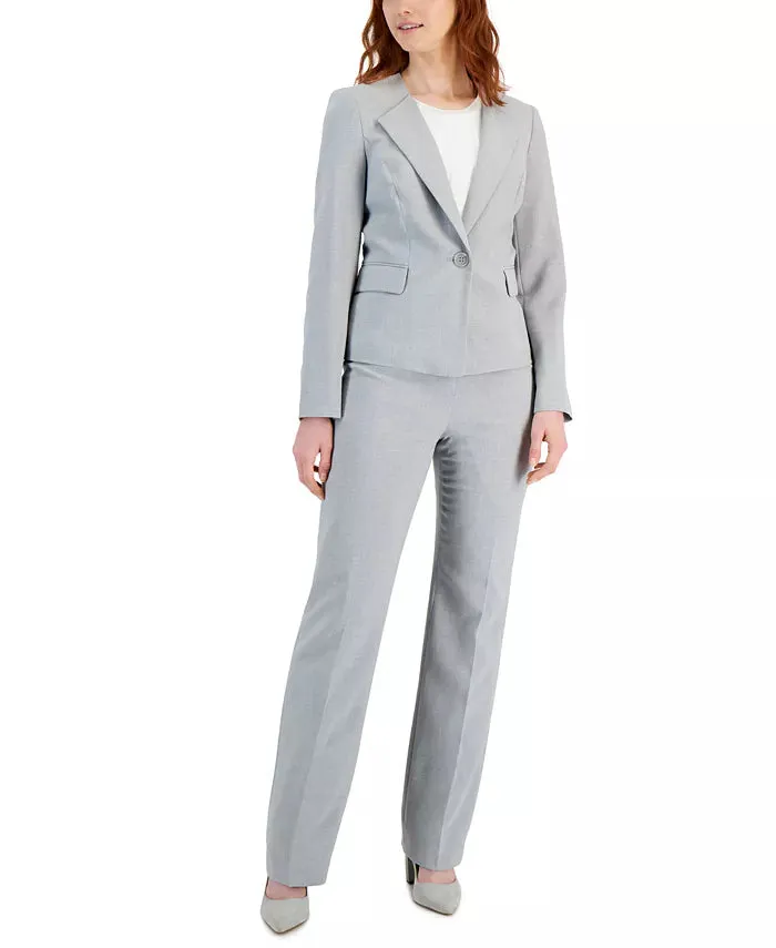 Le Suit Kate One-Button Straight-Leg Pantsuit