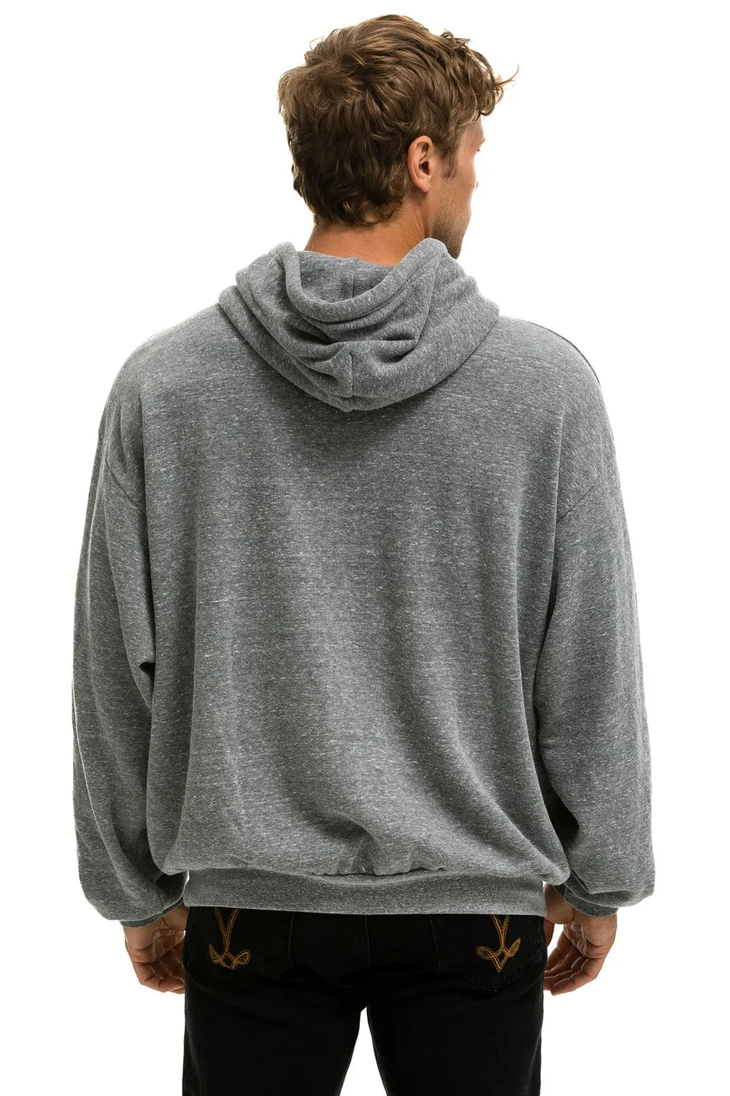 LOGO PULLOVER RELAXED HOODIE - HEATHER GREY