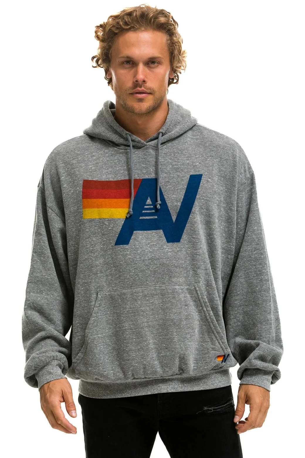 LOGO PULLOVER RELAXED HOODIE - HEATHER GREY