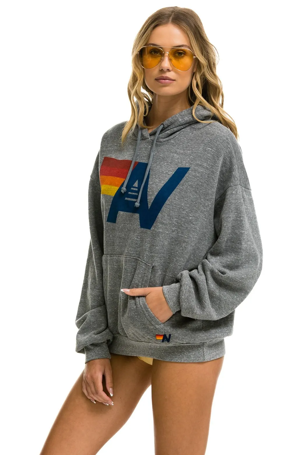 LOGO PULLOVER RELAXED HOODIE - HEATHER GREY