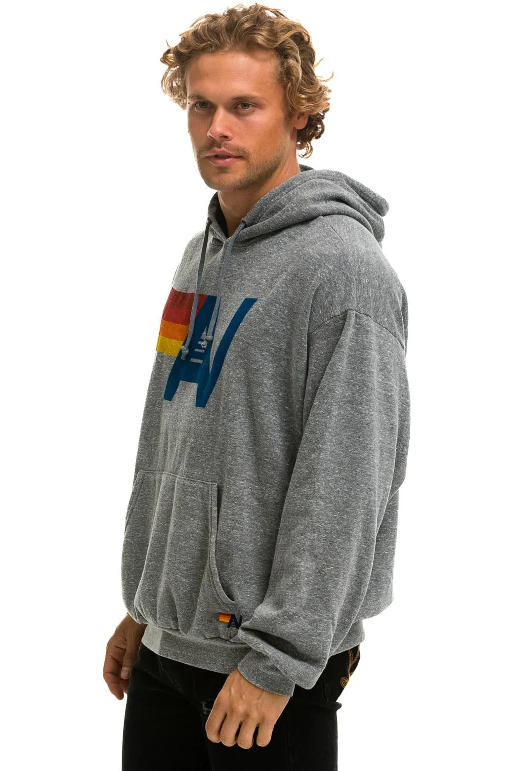 LOGO PULLOVER RELAXED HOODIE - HEATHER GREY