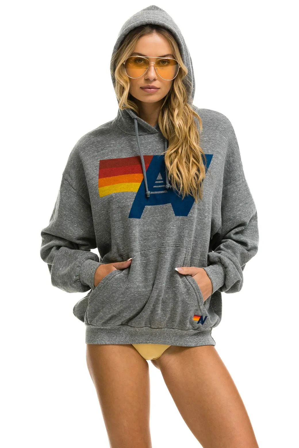 LOGO PULLOVER RELAXED HOODIE - HEATHER GREY