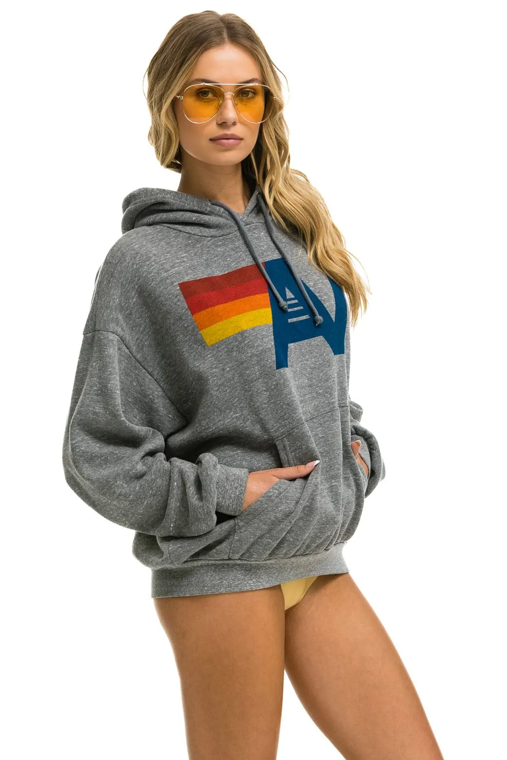 LOGO PULLOVER RELAXED HOODIE - HEATHER GREY