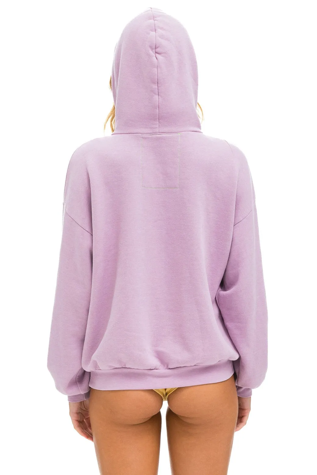 LOGO STITCH PULLOVER RELAXED HOODIE - MAUVE